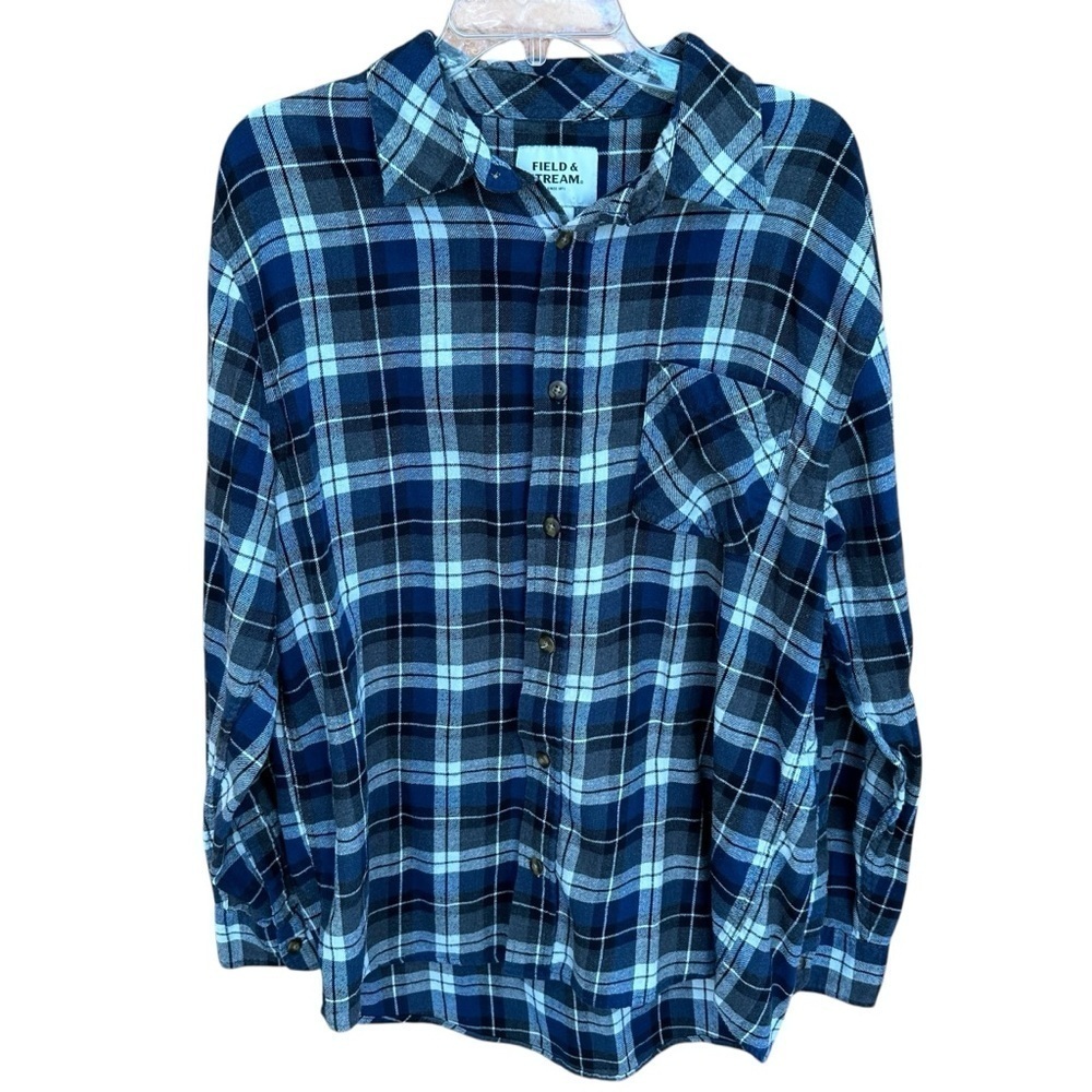 Field & Stream Men's Casual Plaid Button Down Flannel Shirt, size Large